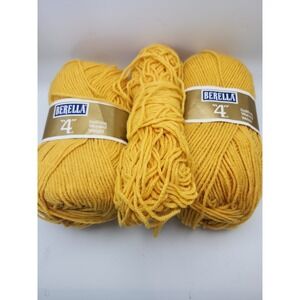 One‎ Berella "4" Yarn Monsanto Worsted Color Yellow NWT